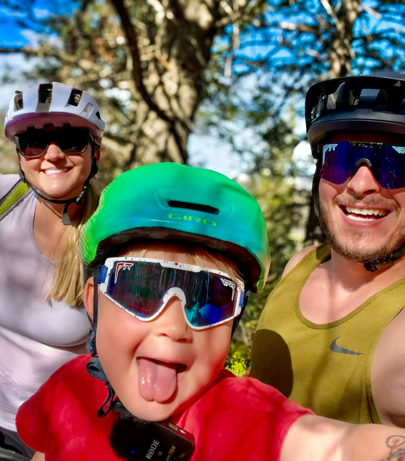 Rowan, Kyle, and Lauren on a bike ride
